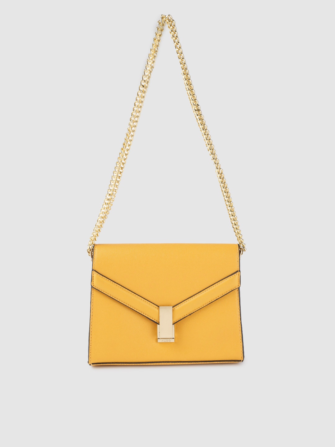 

ALDO Yellow Solid Structured Sling Bag