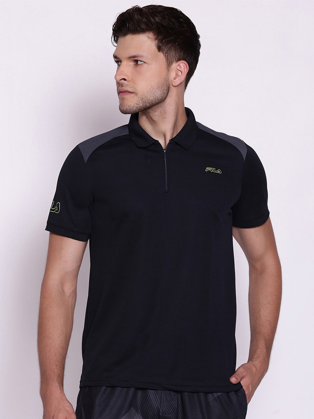 

FILA Men Navy Blue Brand Logo Printed T-shirt