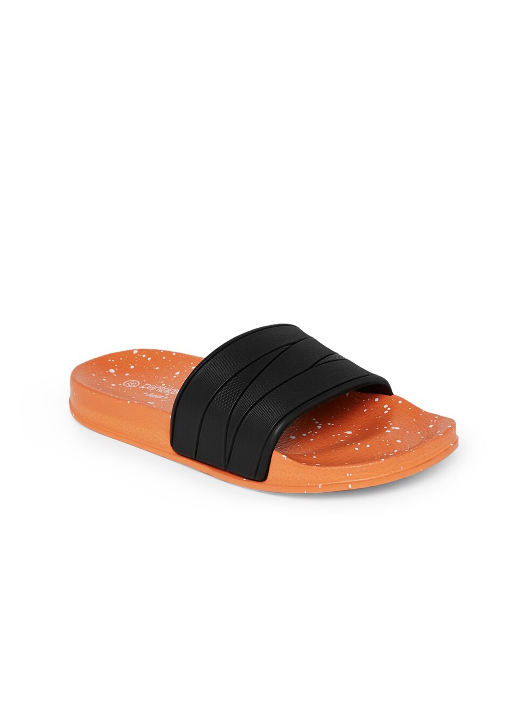 

Pantaloons Junior Boys Black & Orange Sliders