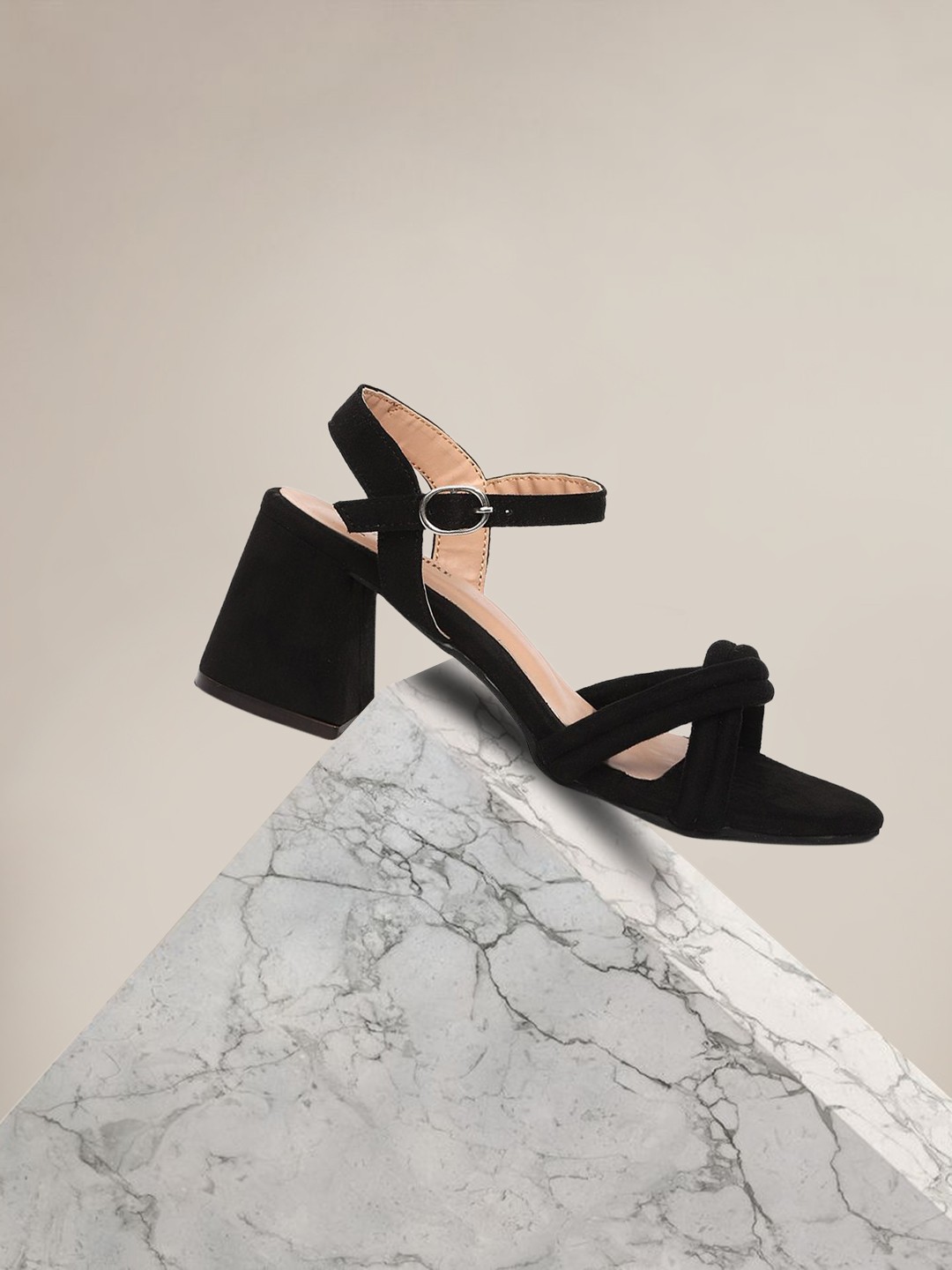 

Marc Loire Women Black Suede Block Sandals