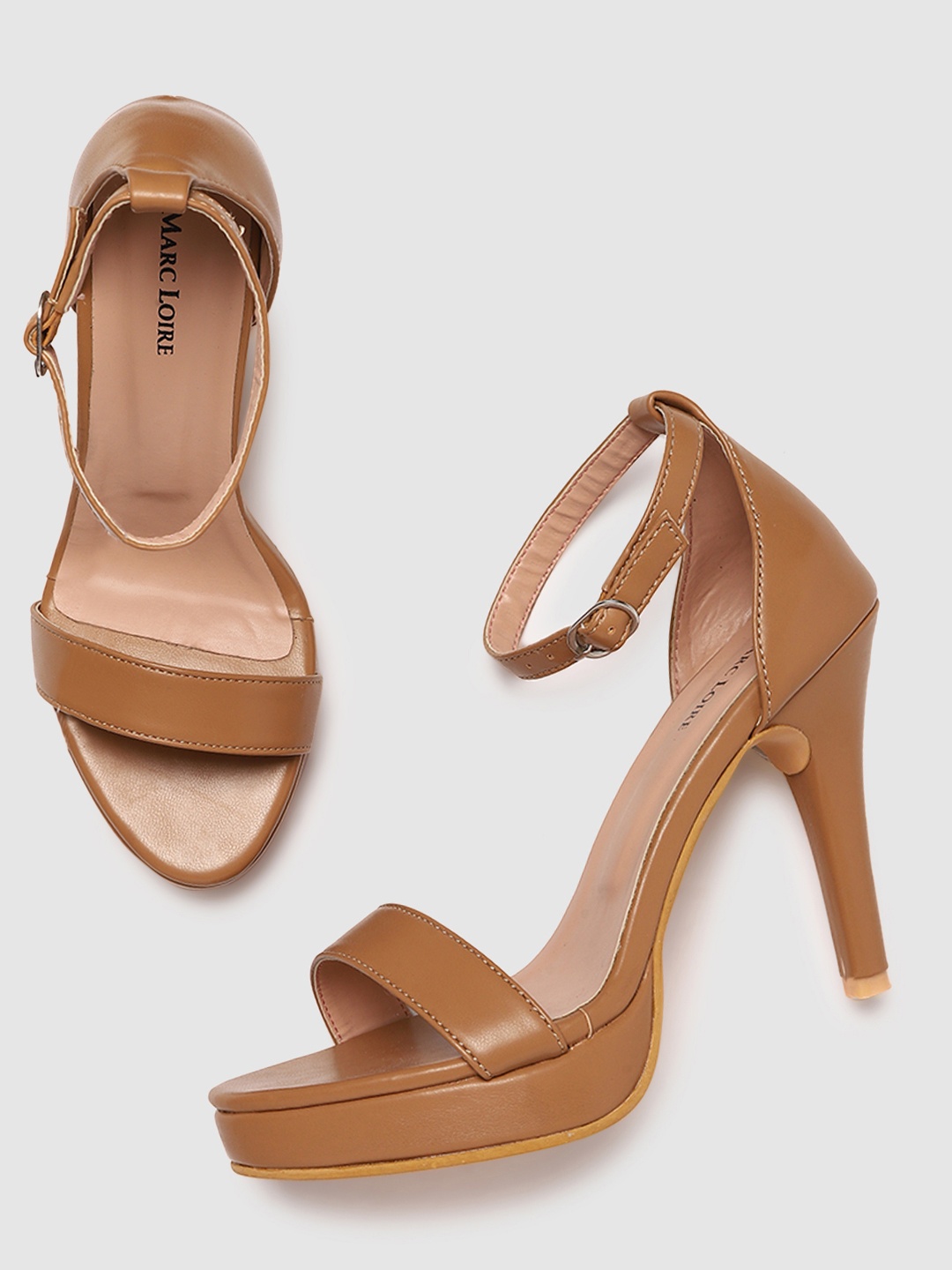 

Marc Loire Women Beige PU Work Stiletto Sandals with Tassels