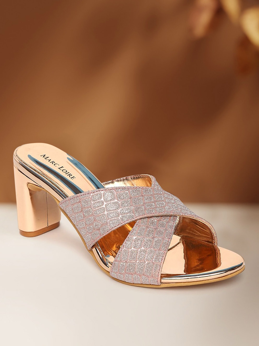 

Marc Loire Gold-Toned & Silver-Toned Party Block Heels