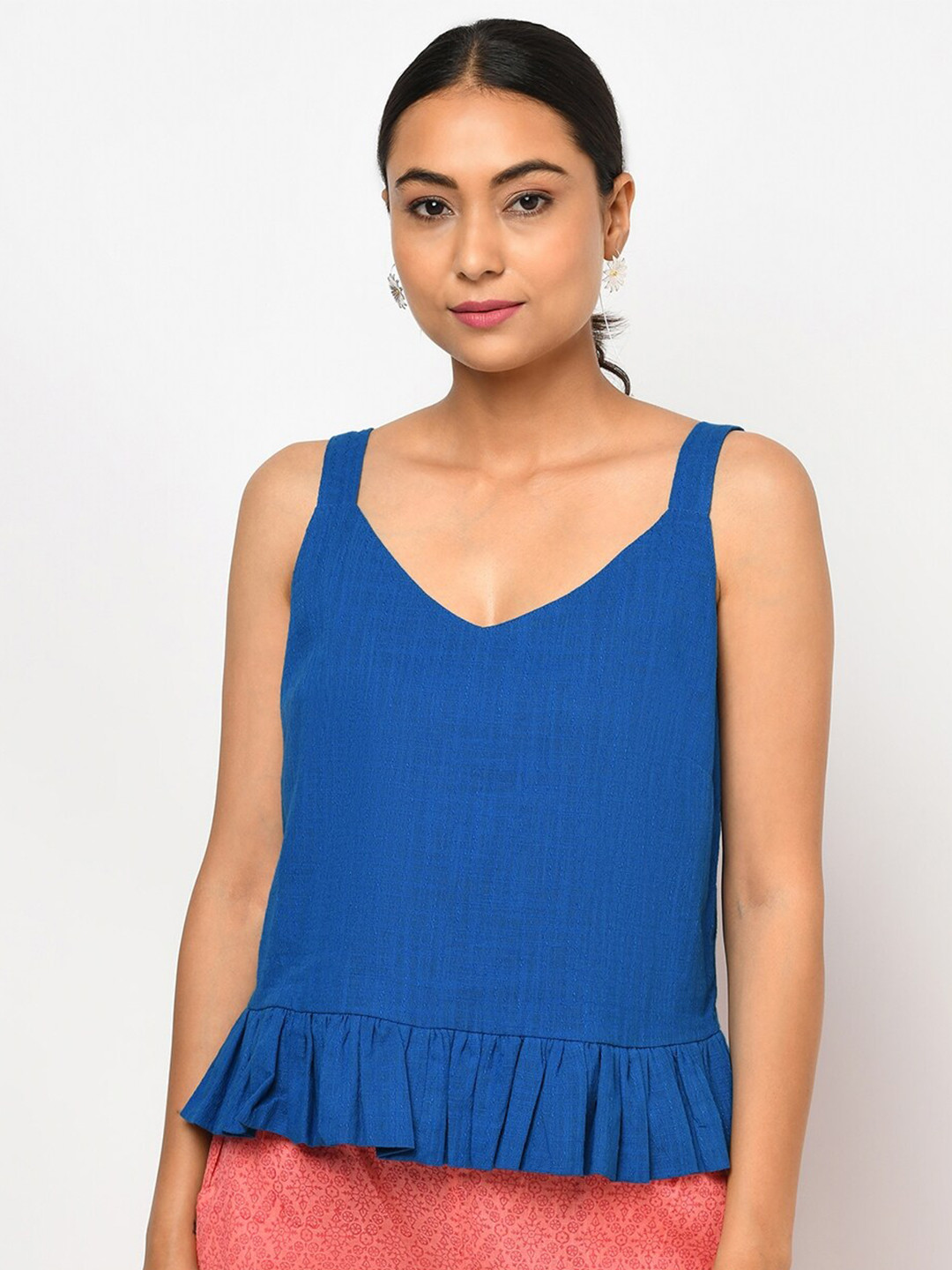 

Fabindia Blue A-Line Top
