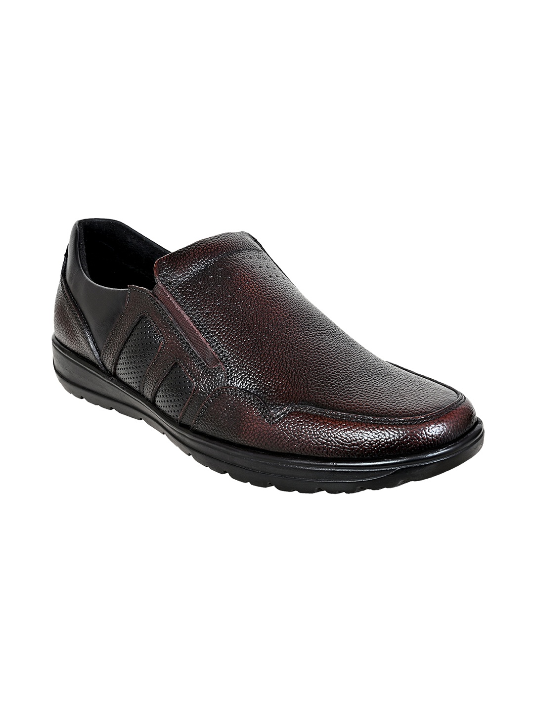 

Allen Cooper Men Brown Leather Slip-On Sneakers