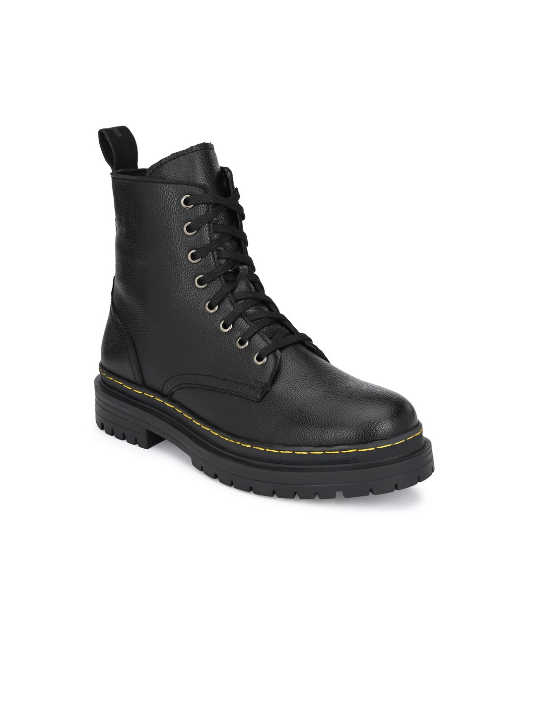 

Delize Men Black High-Top Flat Boots