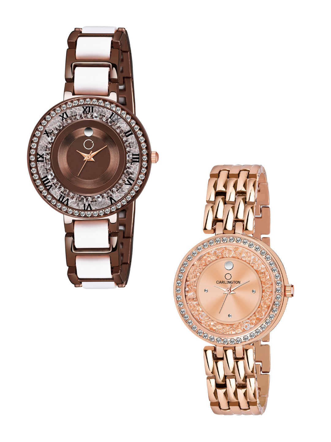 

CARLINGTON Women Set Of 2 Multicoloured & Stainless Steel Strap Analogue Watch, Multi
