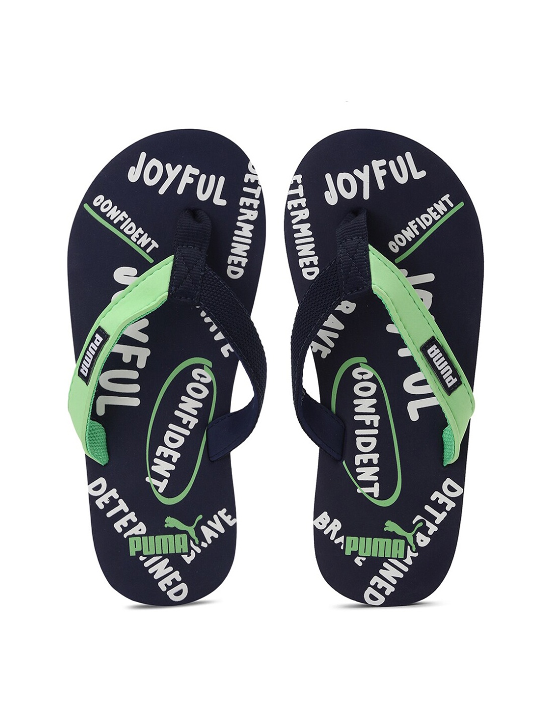 

Puma Unisex Kids Navy Blue & Green Printed Slip-On