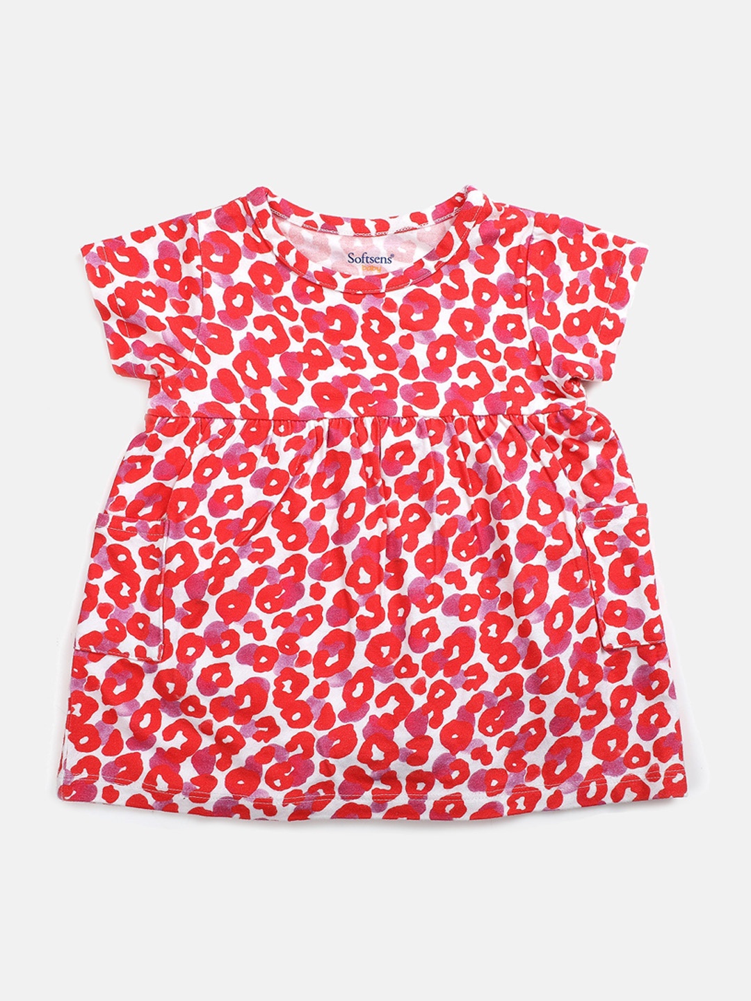 

Softsens Red & White Animal Dress