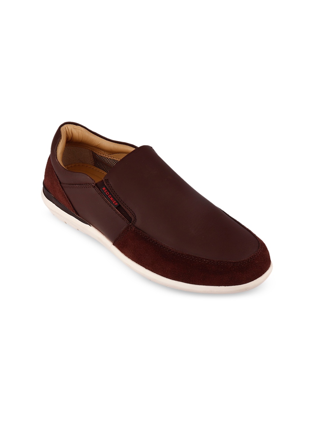 

Red Chief Men Brown Leather Slip-On Sneakers