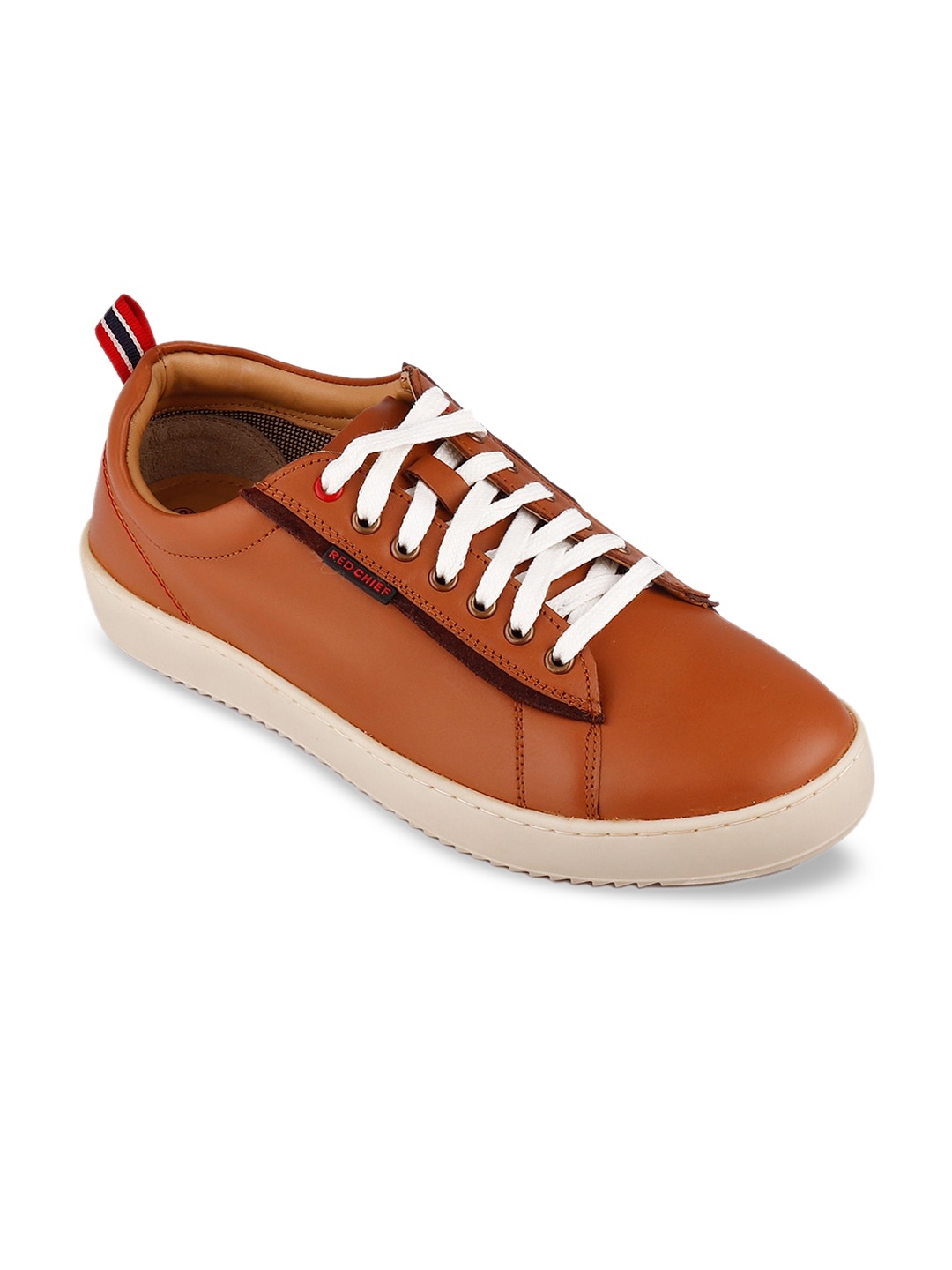 

Red Chief Men Tan Leather Sneakers