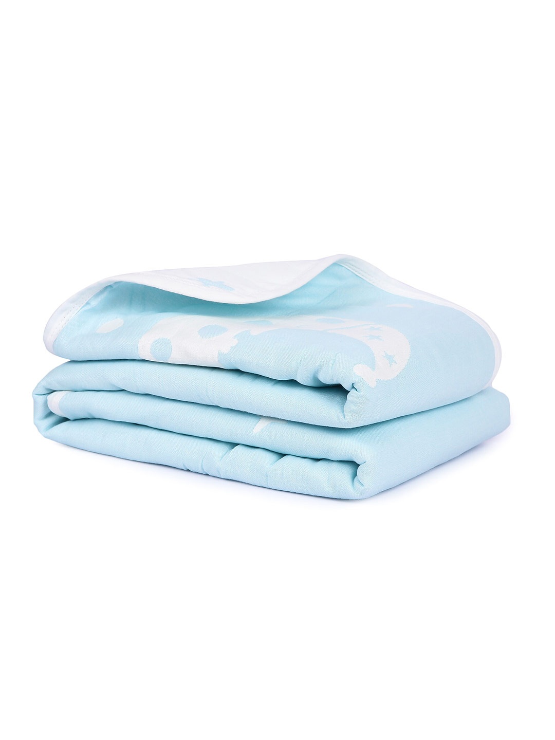 

Butterthief 6 Layer Blue & White Cotton Muslin Baby Blanket Cum Wrapper