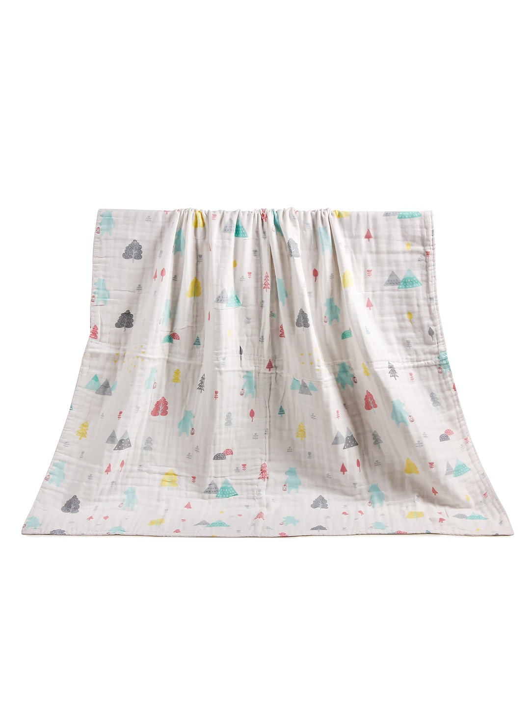 

Butterthief Baby's White & Blue 6 Layer Organic Cotton Muslin Blanket Cum Wrapper Sheet