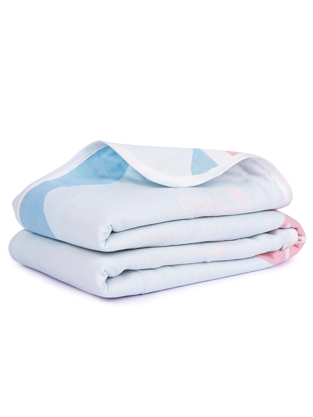 

Butterthief Baby Pink & Blue 6-Layer Cotton Muslin Baby Blanket Cum Wrapper