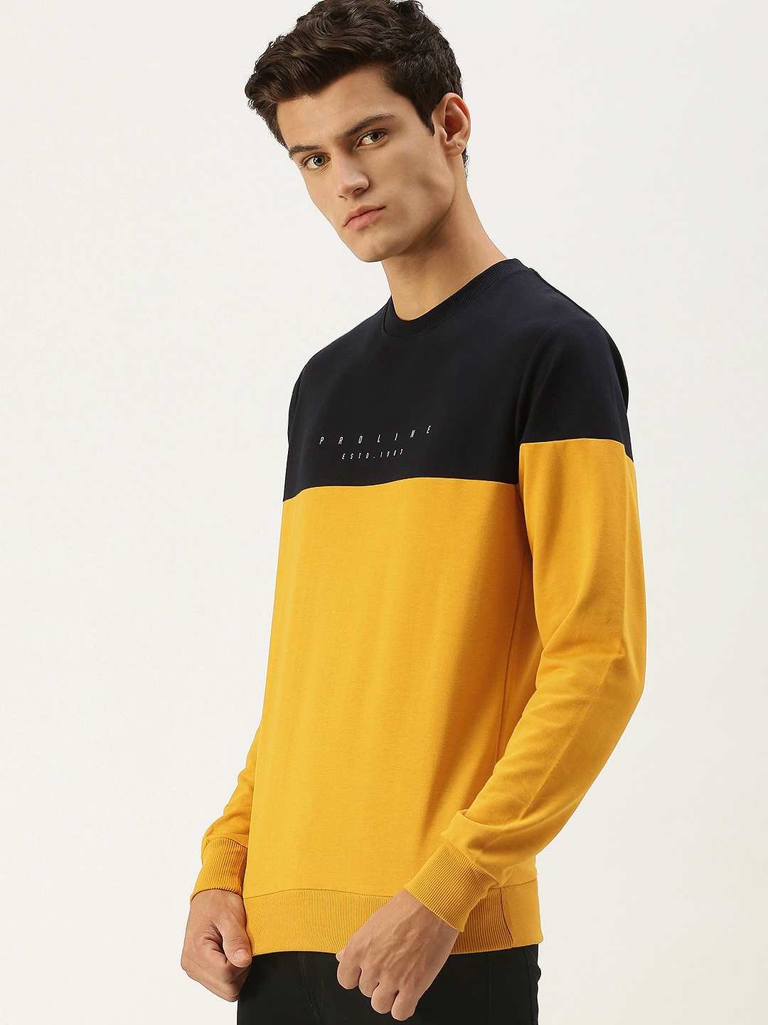 

Proline Active Men's Yellow Colourblocked Sweatshirt
