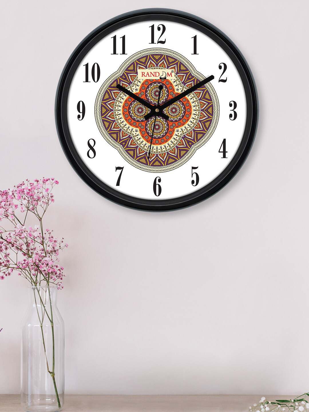 

RANDOM White & Red Printed Contemporary 30.4 cm Analogue Wall Clock