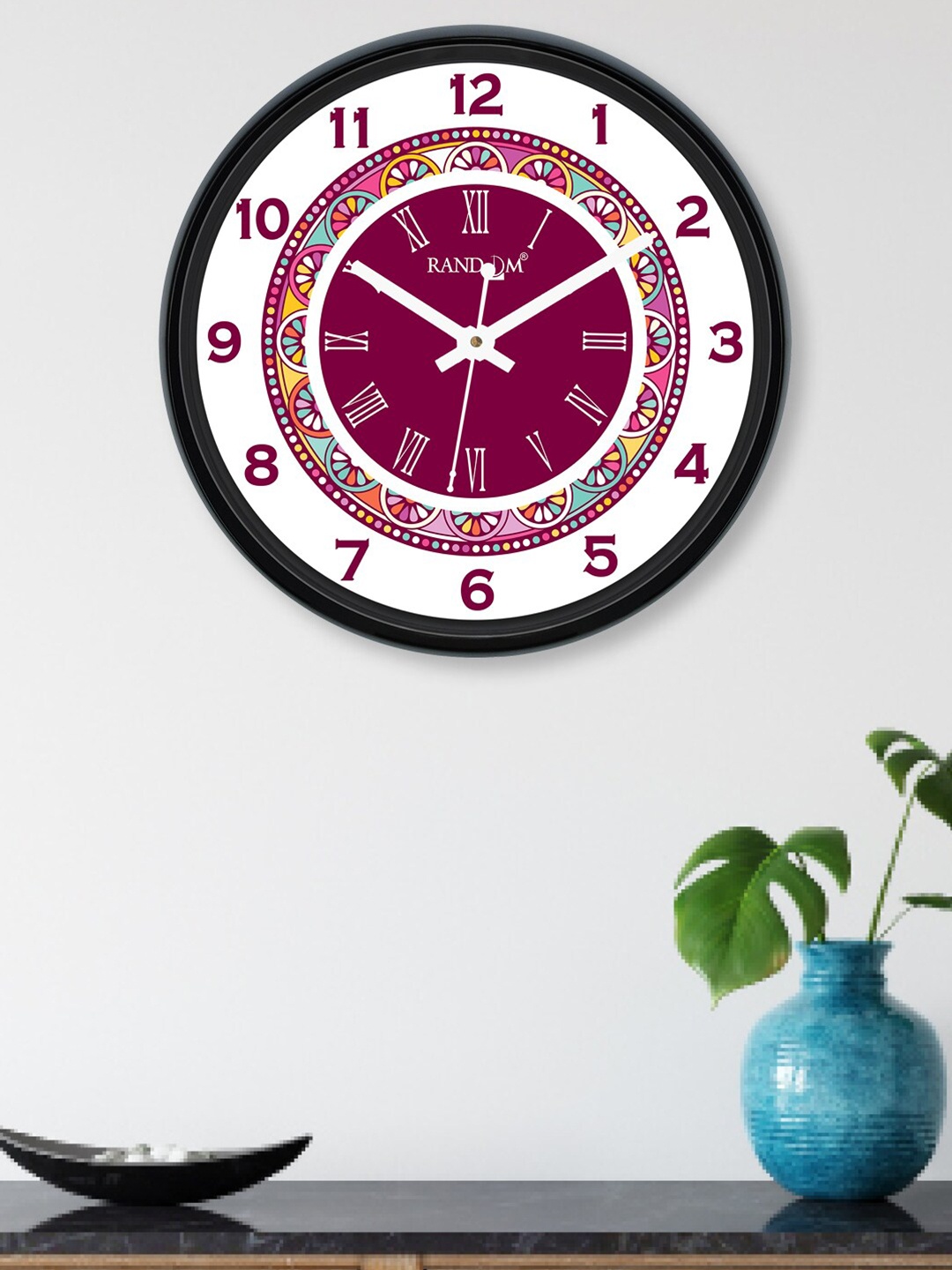 

RANDOM Purple & White Printed Contemporary 30.4 cm Analogue Wall Clock