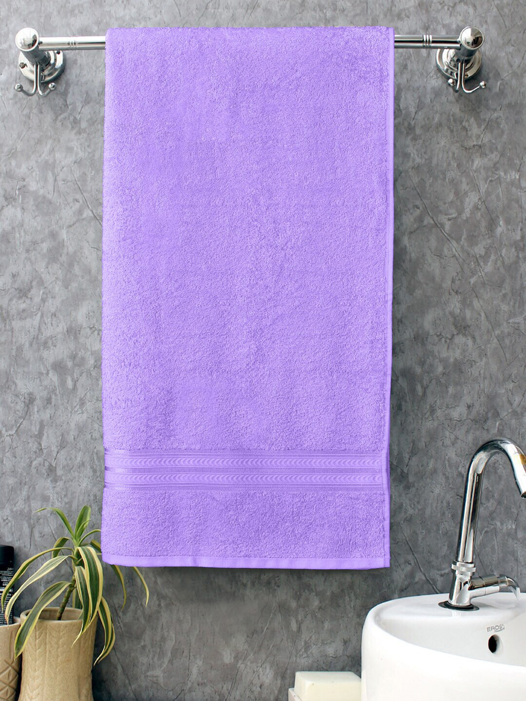

Home Fresh Lavender-Coloured Solid 400 GSM Pure Cotton Home Essential Bath Towel
