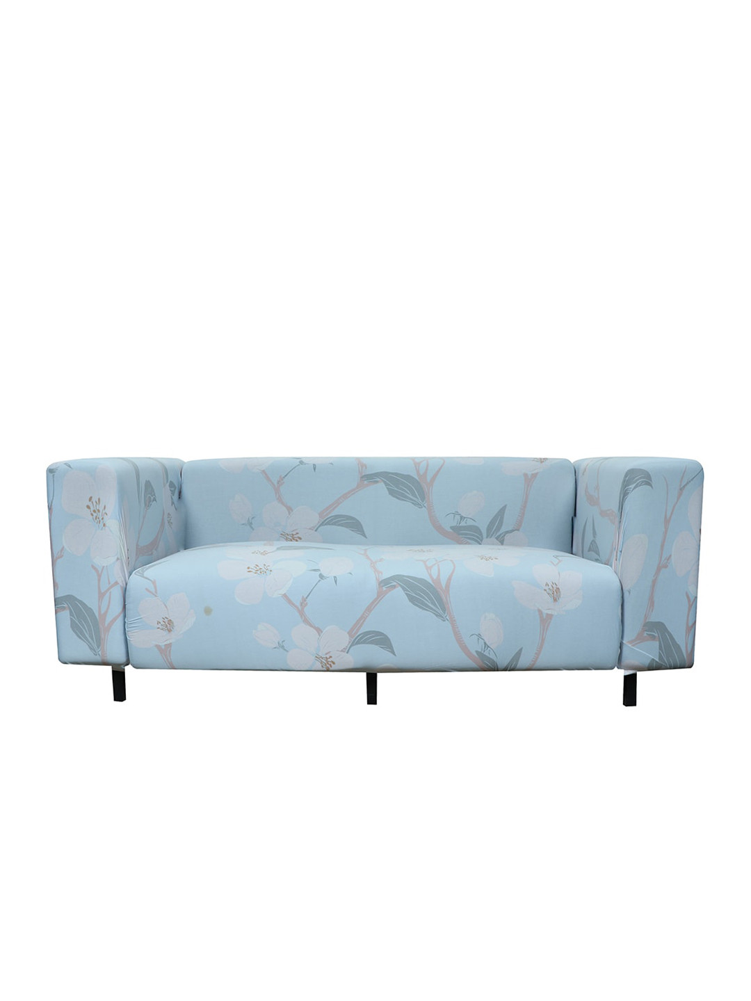 

HOUSE OF QUIRK Blue & Grey Printed Triple Seater Stretchable Non-Slip Sofa Slipcover