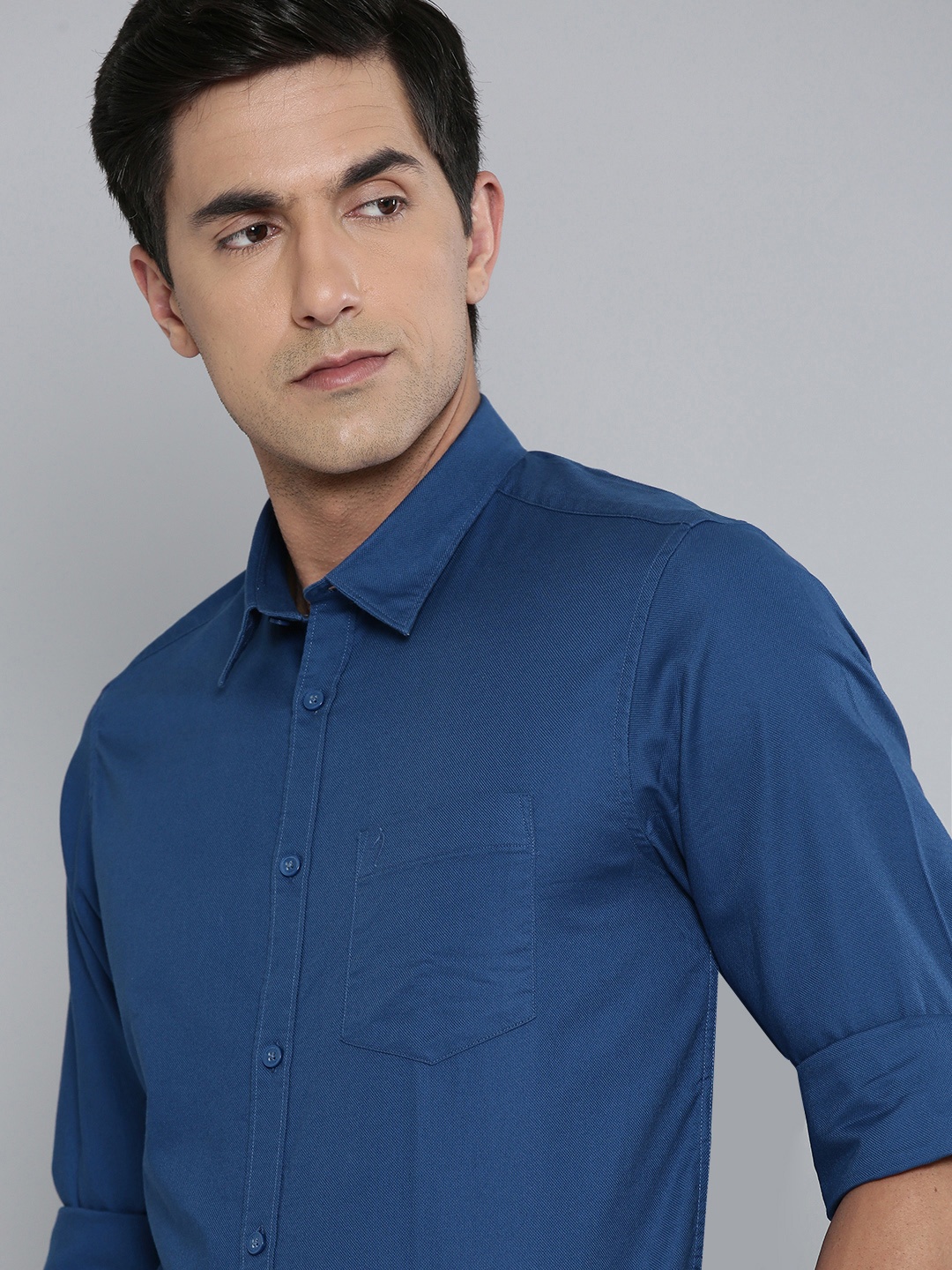 

Indian Terrain Slim Fit Semiformal Shirt, Blue