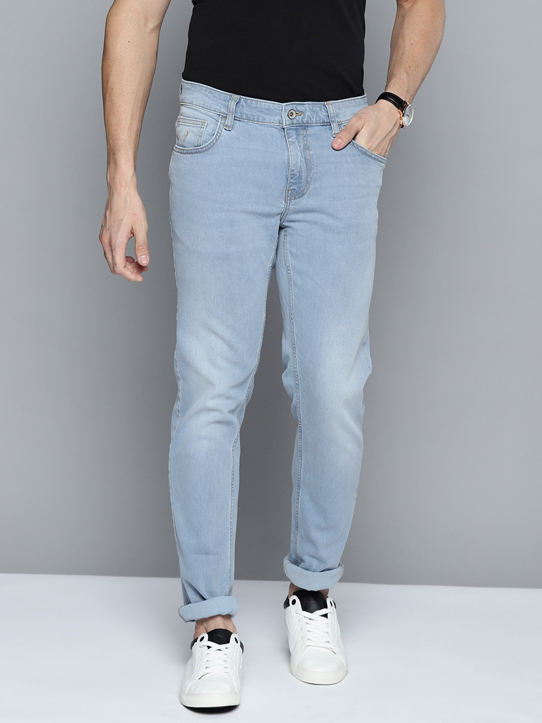 

Indian Terrain Men Blue Washed Brooklyn Slim Fit Light Fade Stretchable Jeans