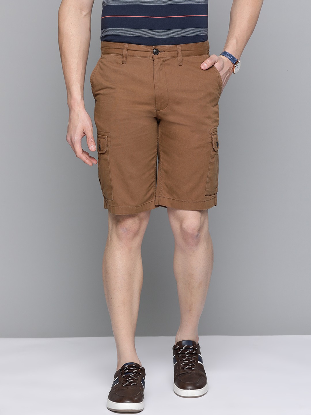 

Indian Terrain Men Brown Slim Fit Shorts