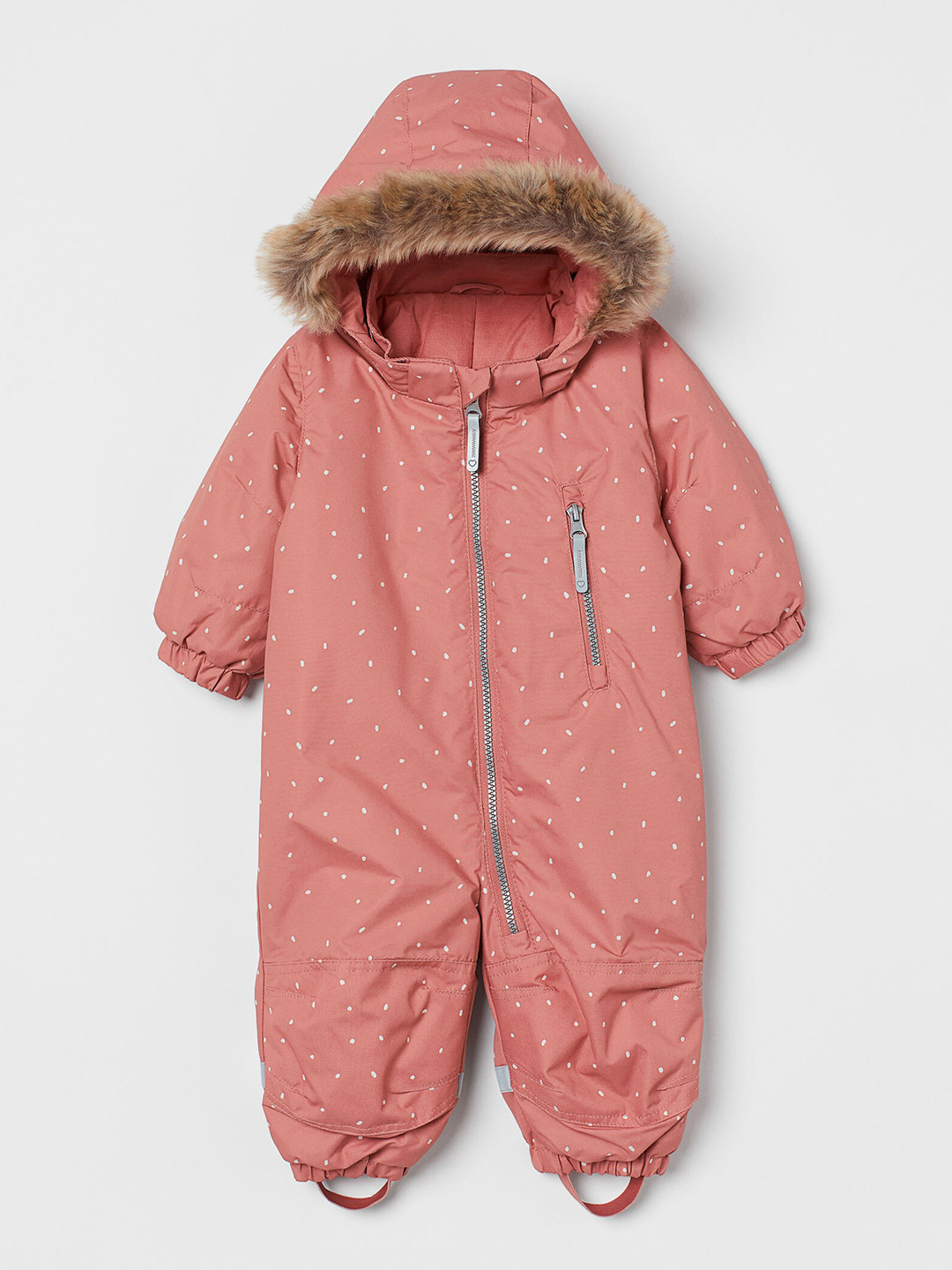 

H&M Girls Pink & White Printed Water-Repellent All-In-1 Suit