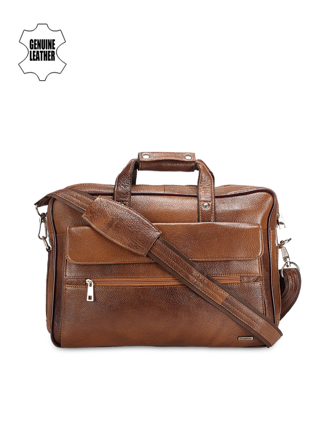 

Teakwood Leathers Men Tan Brown Genuine Leather Laptop Bag