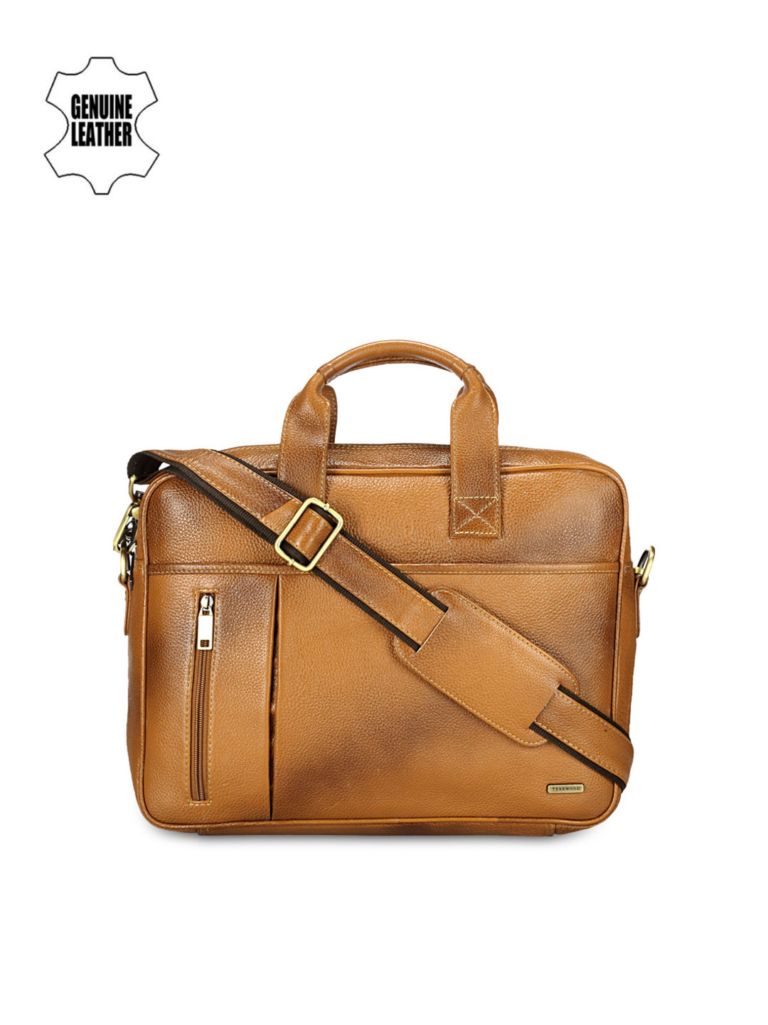 

Teakwood Leathers Men Tan Brown Genuine Leather Laptop Bag