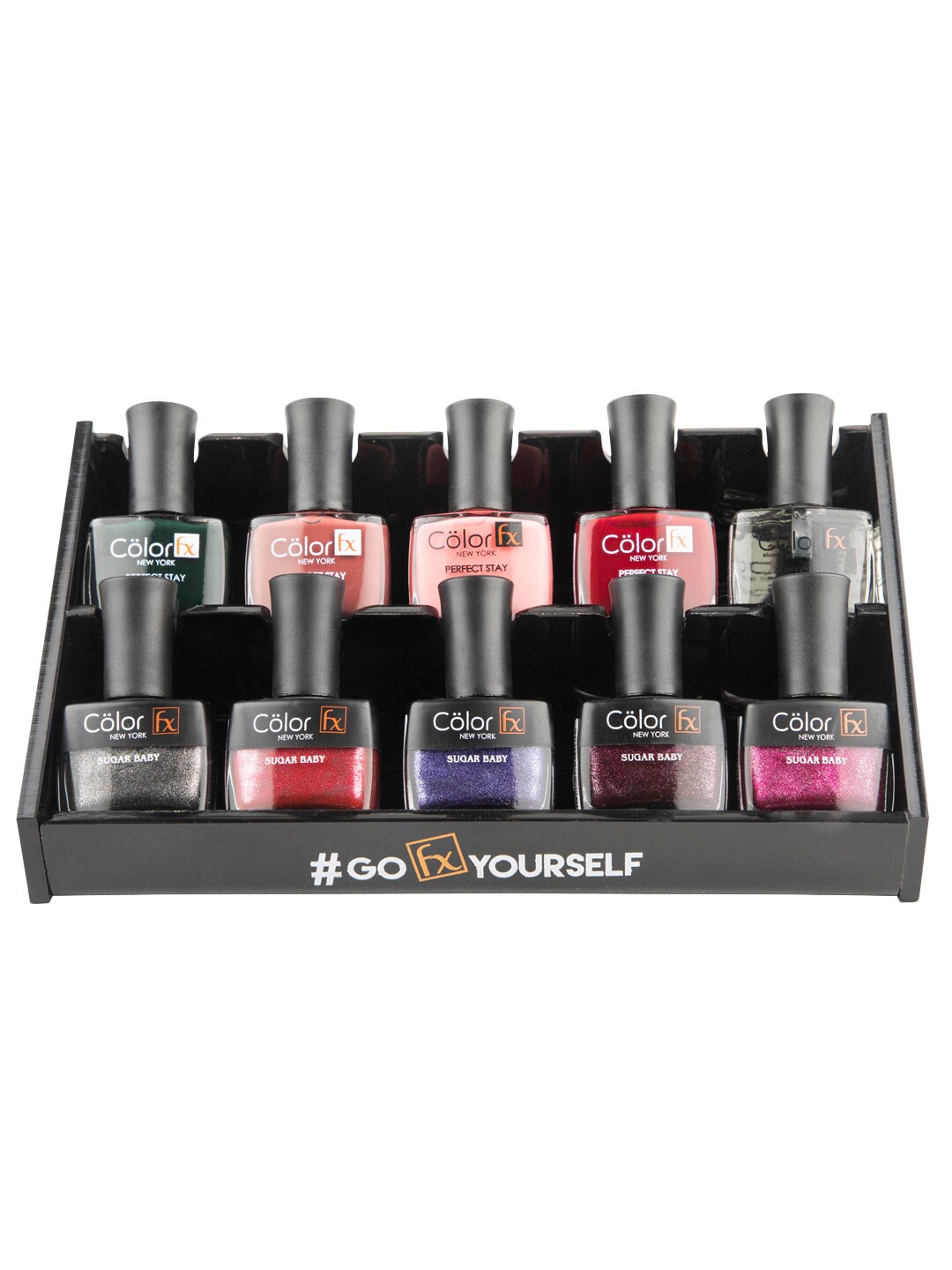 

Color Fx Set of 10 Non Toxic Premium Nail Polish, Multi
