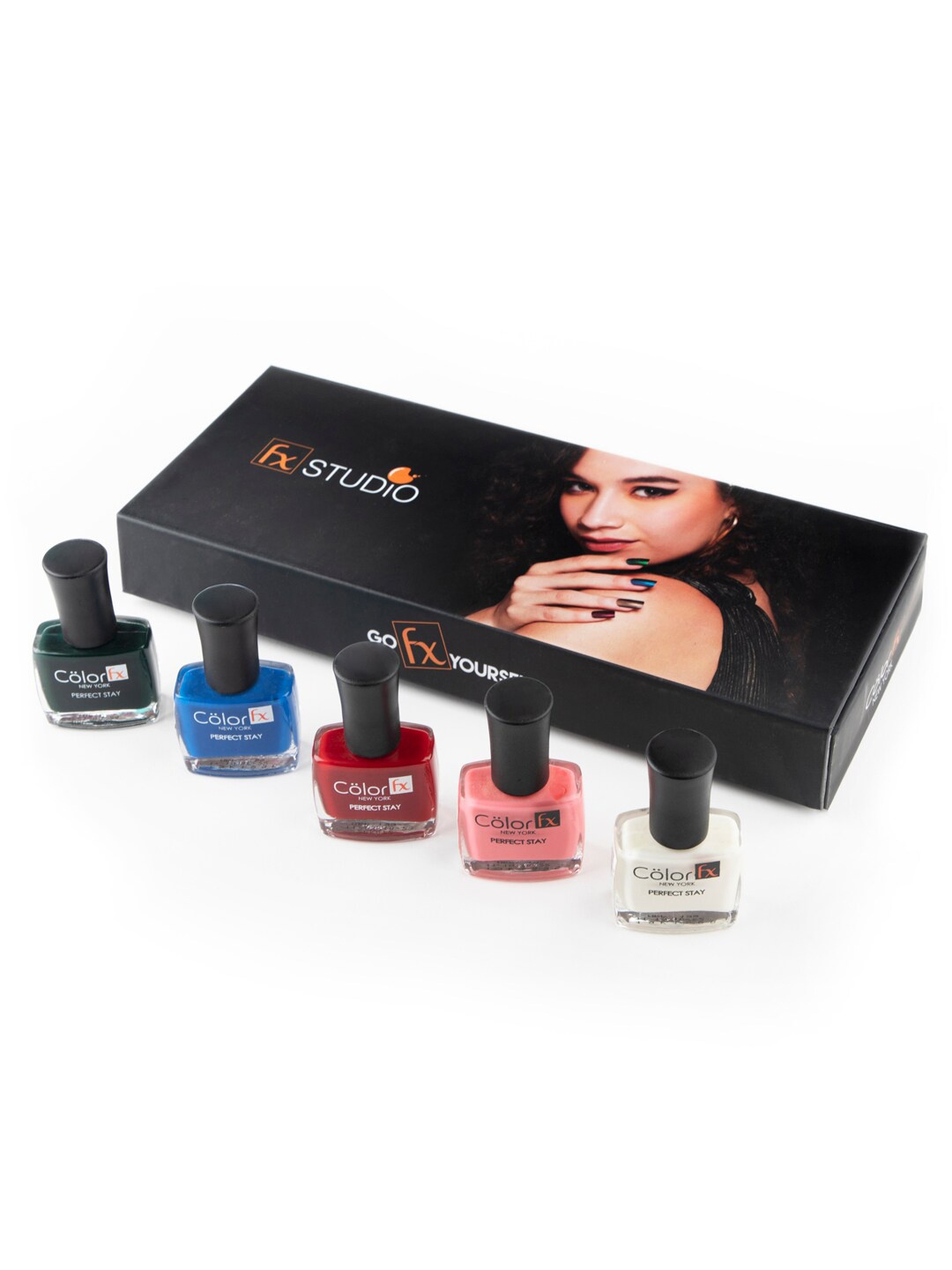 

Color Fx Set of 5 Non Toxic Nail Polish, Multi