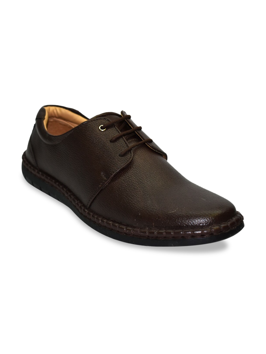 

IMPERIO Men Brown Textured Formal Lace Up Derbys