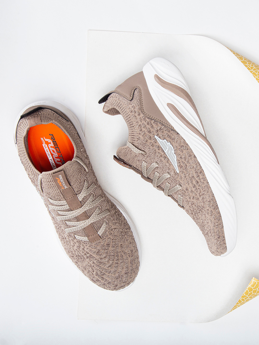 

Red Tape Men Beige Mesh Walking Shoes