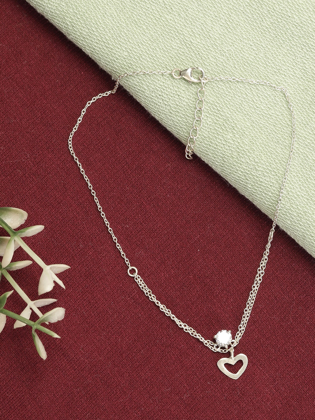 

GIVA 925 Sterling Silver Curl Heart Anklet