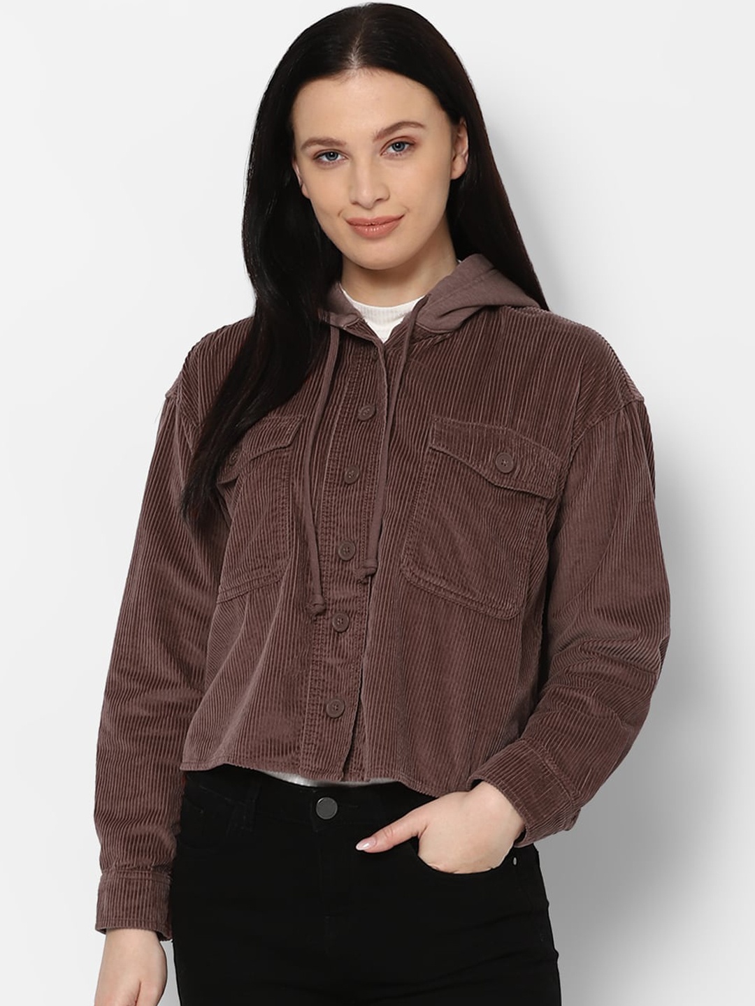 

AMERICAN EAGLE OUTFITTERS Women Brown Opaque Casual Shirt