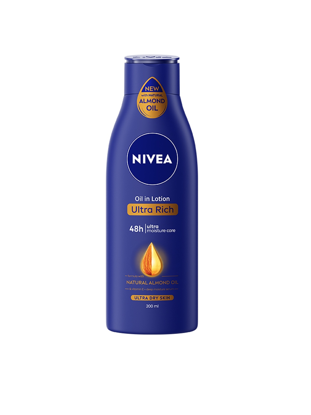

Nivea Ultra Rich With Natural Almond Body Oil In Lotion 200 ml, Blue