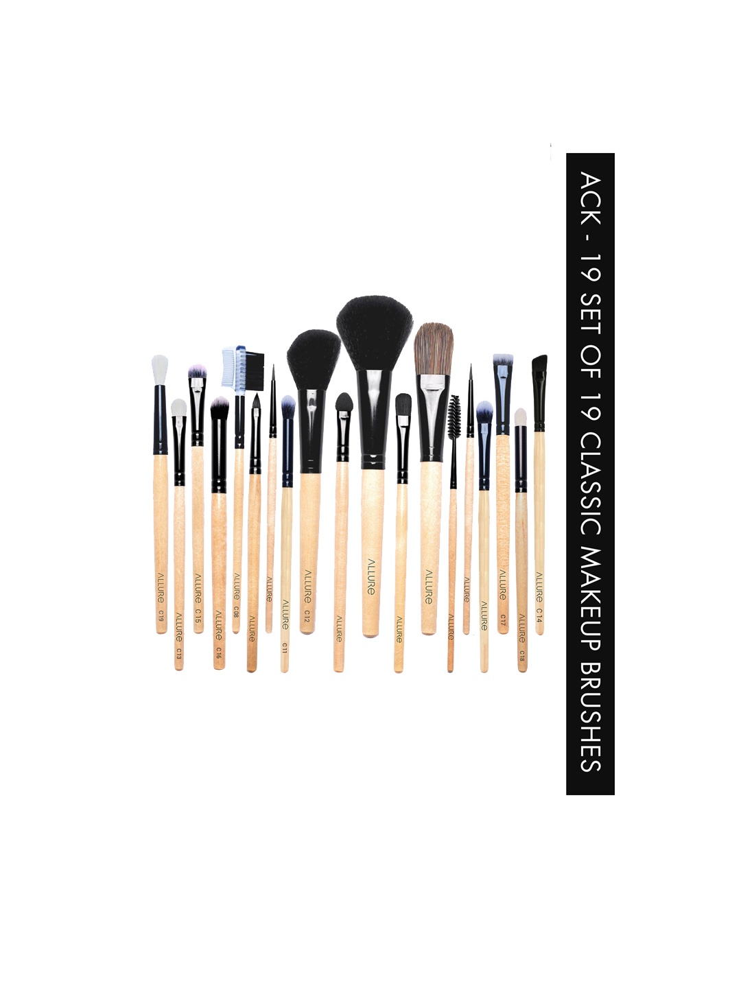 

Allure Makeup Brush Set of 19, Brown