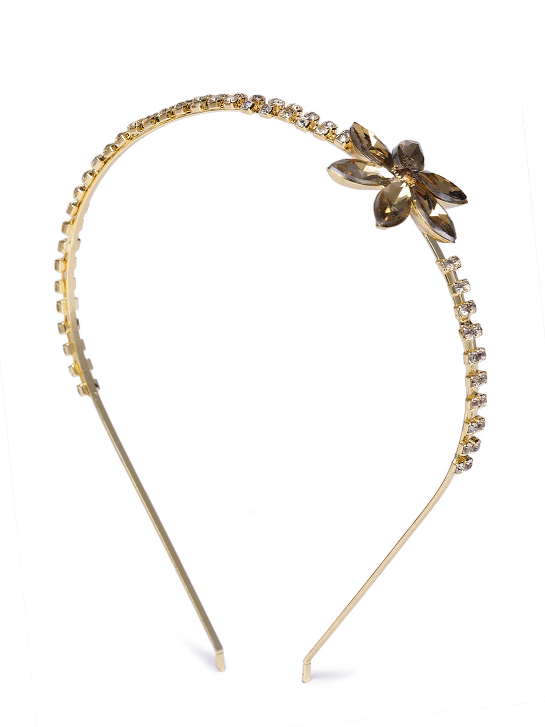 

AccessHer Women Gold-Toned & White Embellished Flower-shaped Hairband