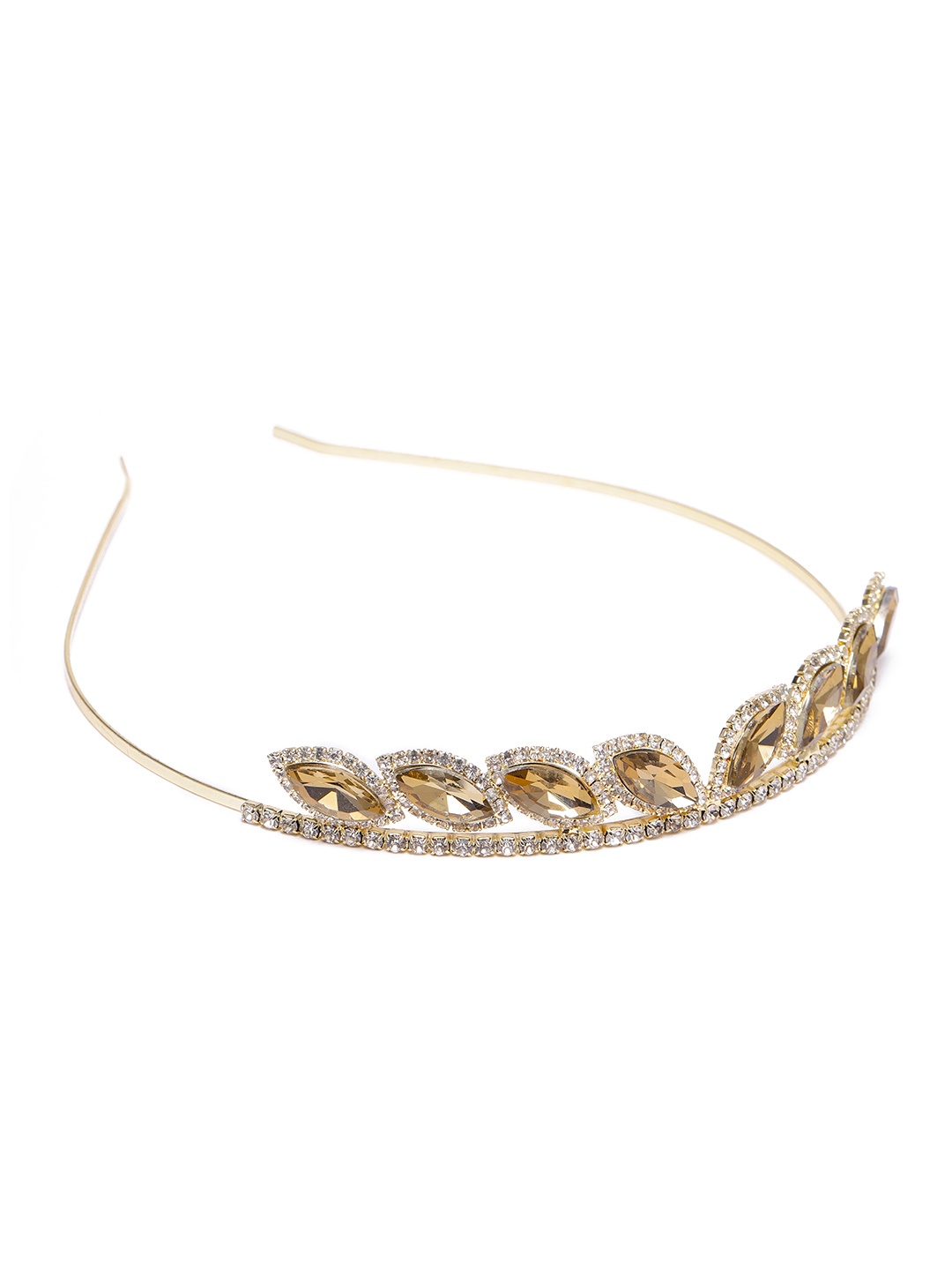 

AccessHer Women Gold-Toned & White Rhinestone Embellished Hairband