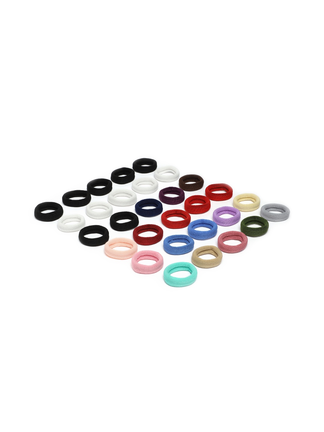 

AccessHer Women Set of 30 Multicoloured Fabric Ponytail Holders, Multi