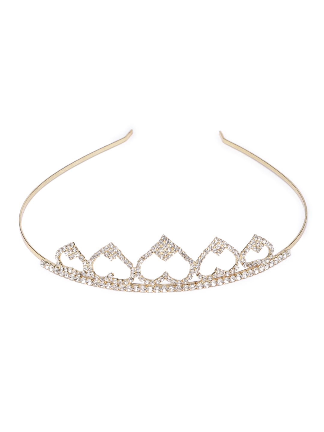 

AccessHer Women Gold-Toned & White Embellished Heart-shaped Hairband