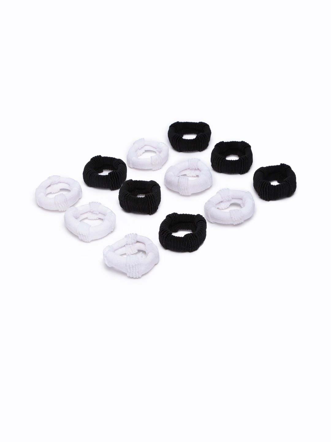 

AccessHer Women Set of 12 Black & White Rubber Bands
