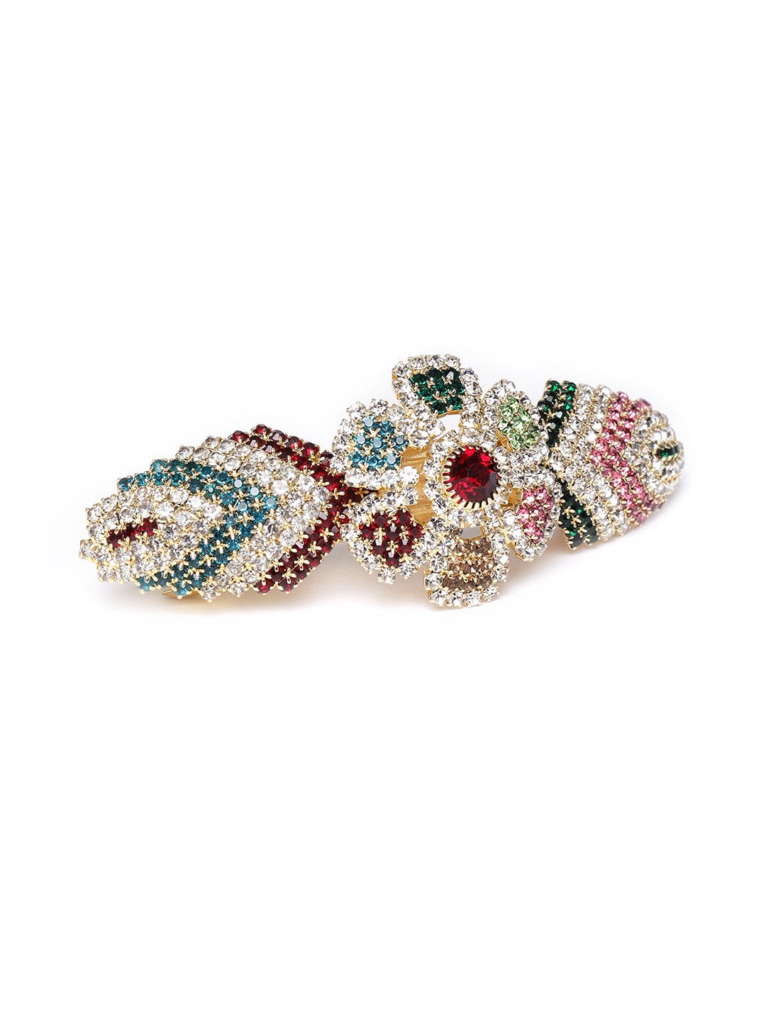 

AccessHer Women Multicoloured Embellished French Barrette, Multi