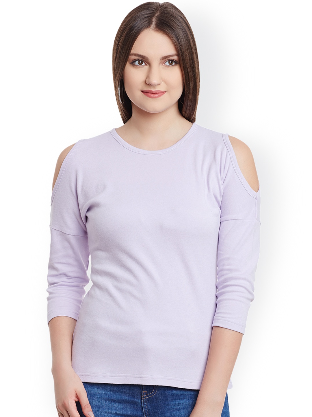 

Hypernation Women Lavender Solid Regular Top