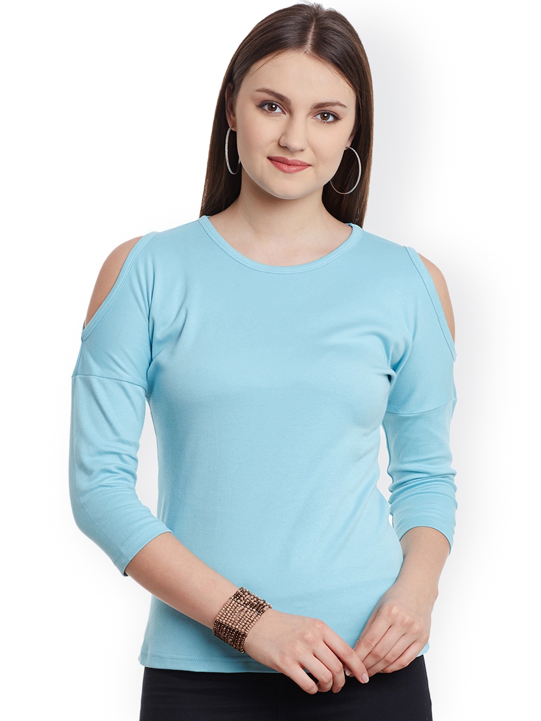 

Hypernation Women Blue Solid Regular Top