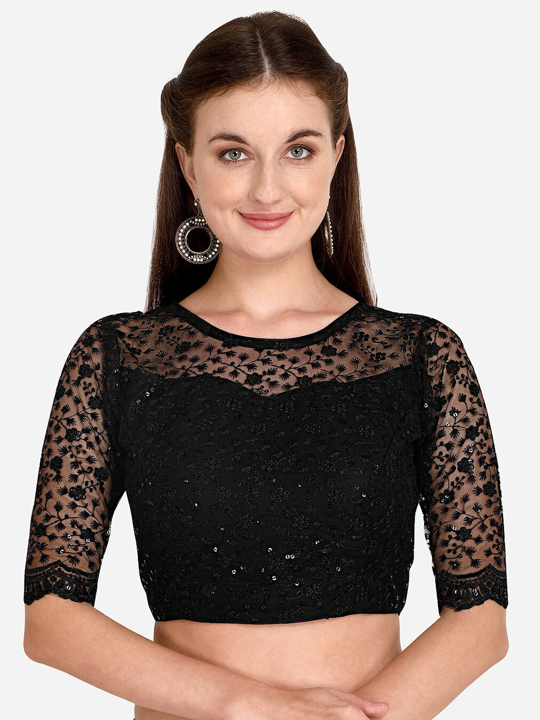 

Amrutam Fab Black Embroidered Blouse