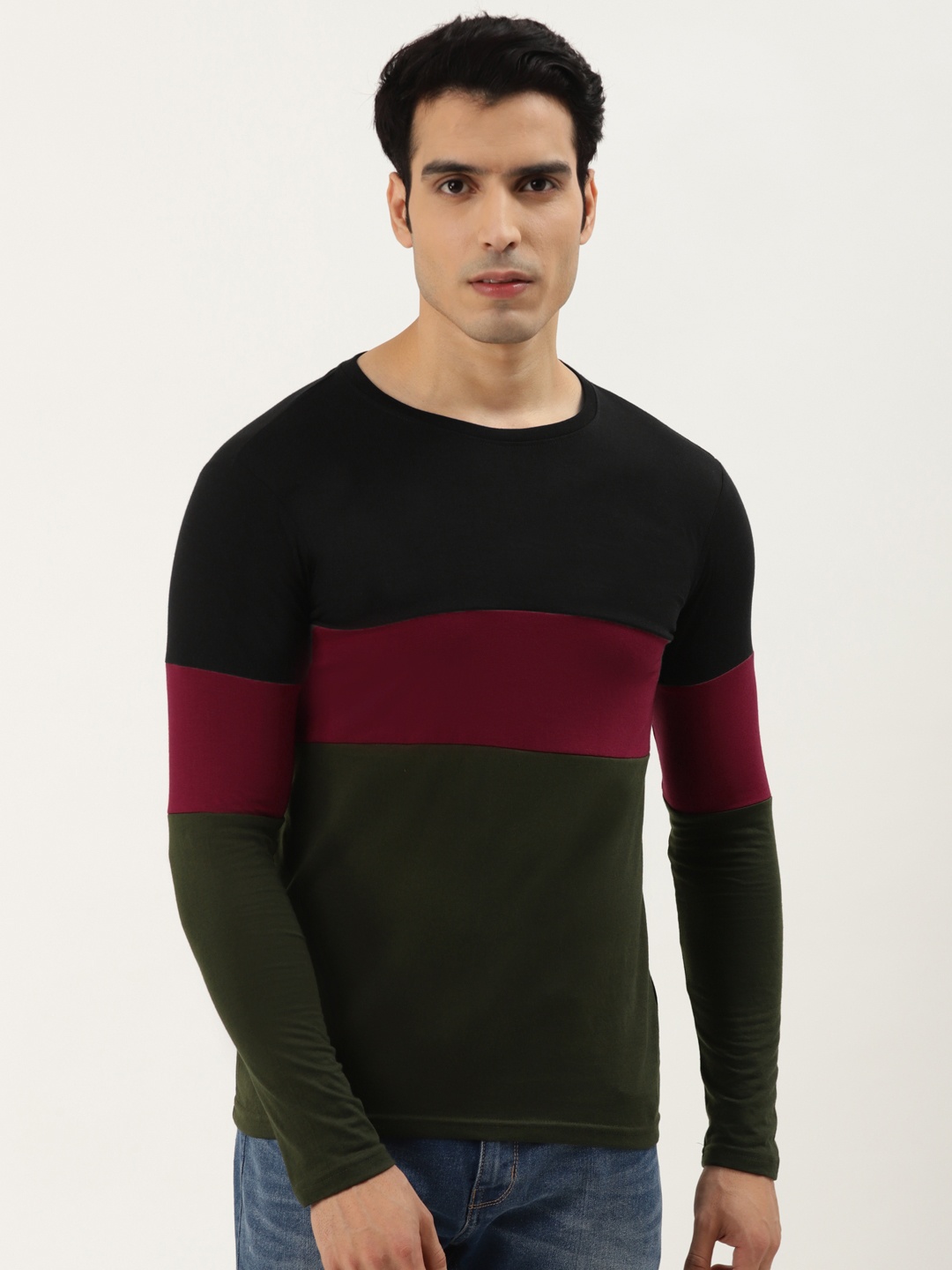 

GESPO Men Multicoloured Colourblocked T-shirt, Multi
