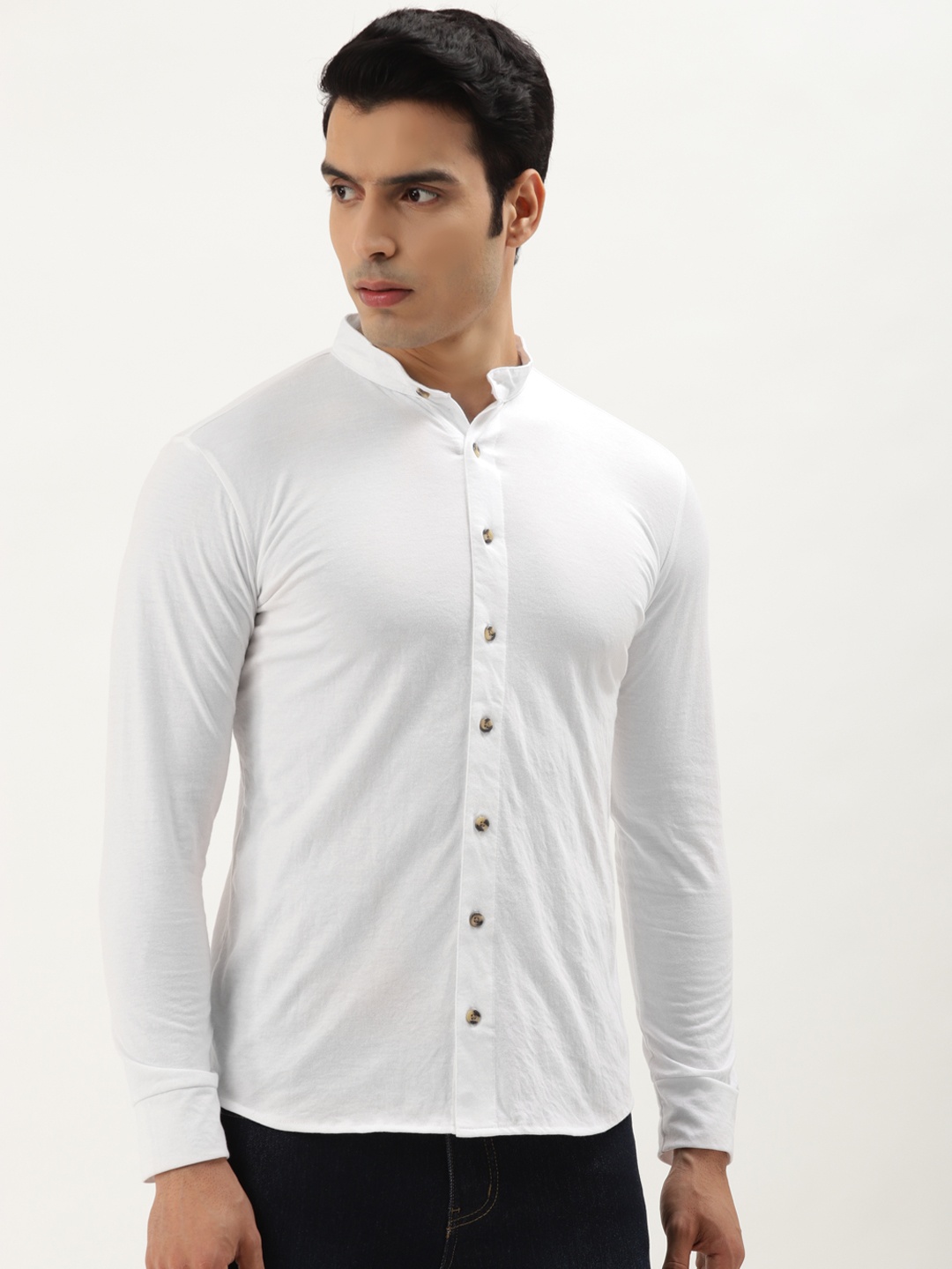 

GESPO Men White Comfort Opaque Cotton Casual Shirt