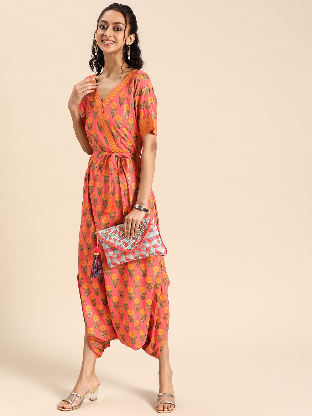 

MABISH by Sonal Jain Peach-Coloured Basic Jumpsuit