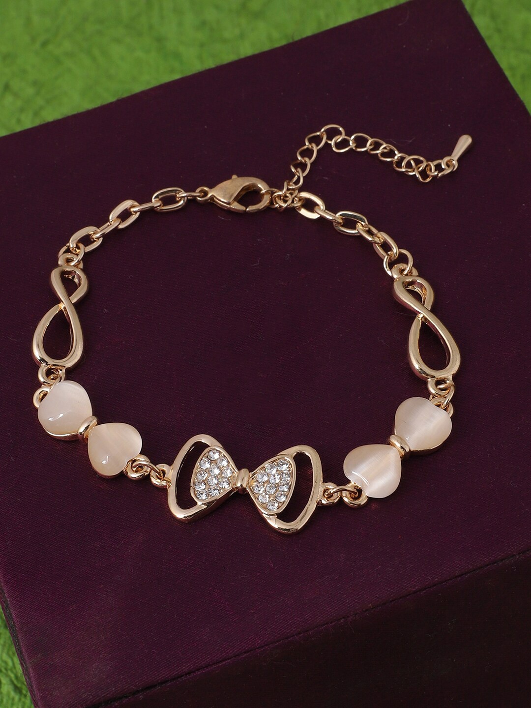 

ANIKAS CREATION Women Rose Gold Brass Handcrafted Rose Gold-Plated Link Bracelet
