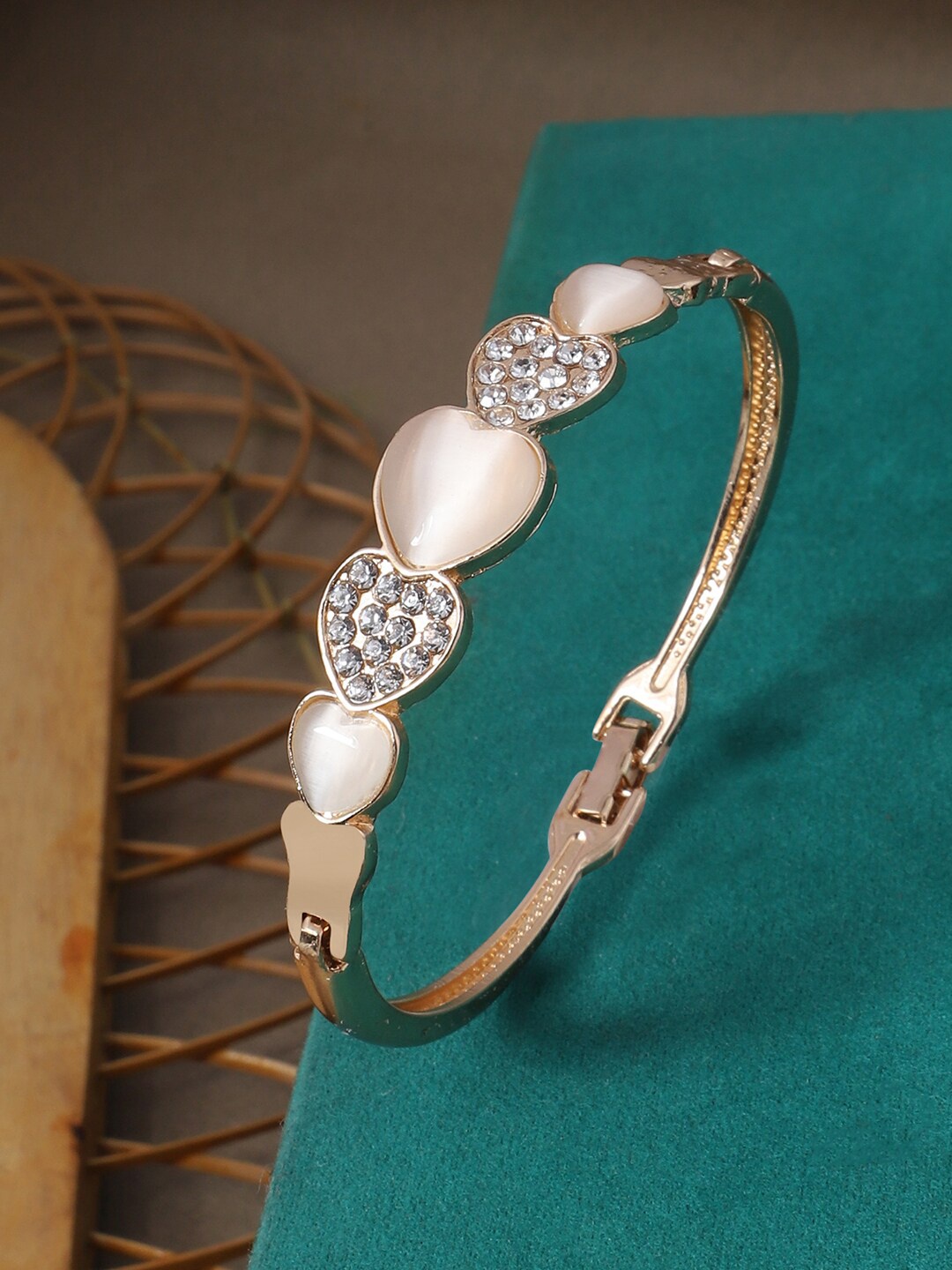 

ANIKAS CREATION Women Rose Gold Brass Rose Gold-Plated Bangle-Style Bracelet
